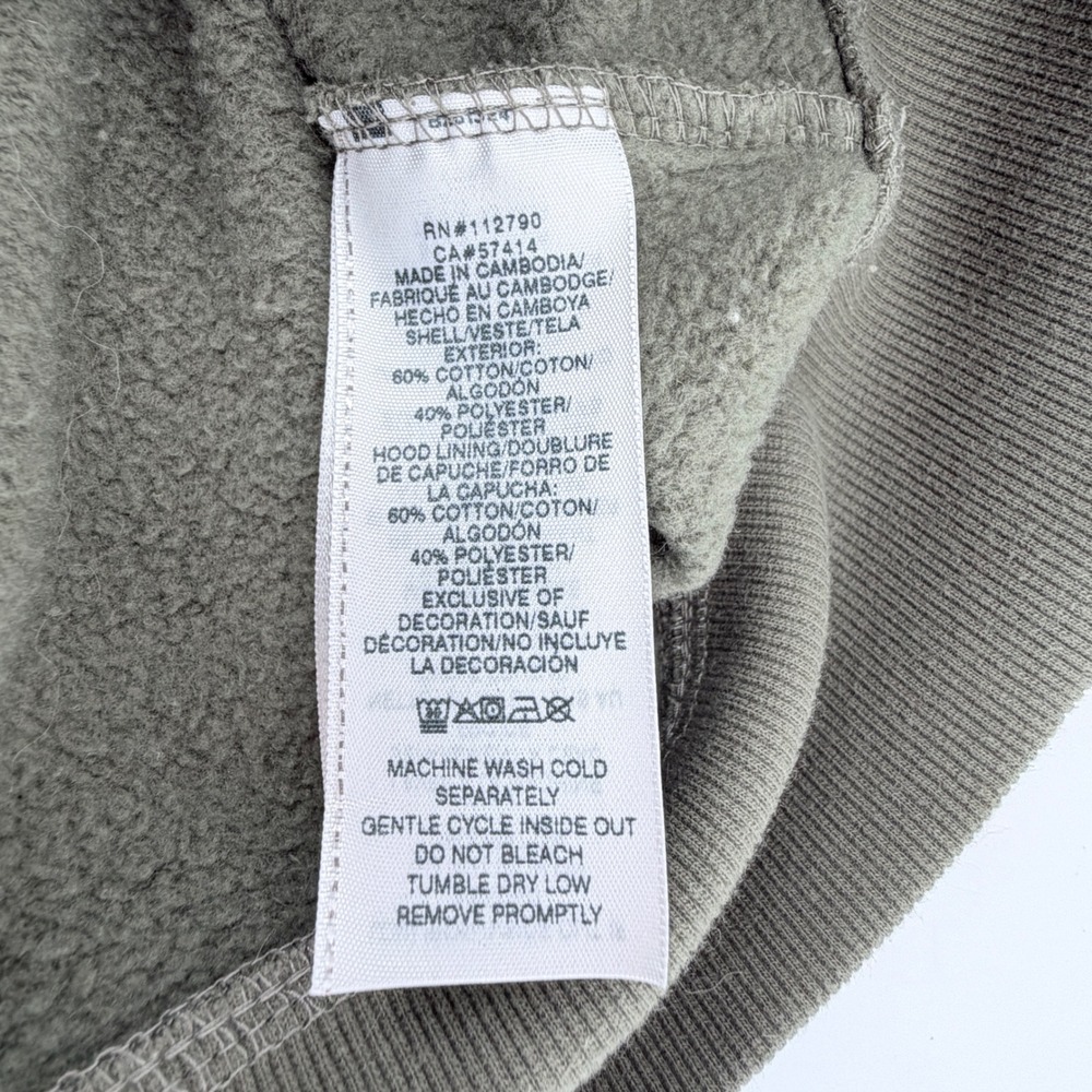 True Religion Zip Hoodie Womens Medium Olive Green HS Taping Logo Sweatshirt - Picture 5 of 10